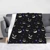 Horror Pumpkin Bat Halloween Blanket Cover Flannel Super Warm Throw Blankets for Airplane Travel Bed Rug