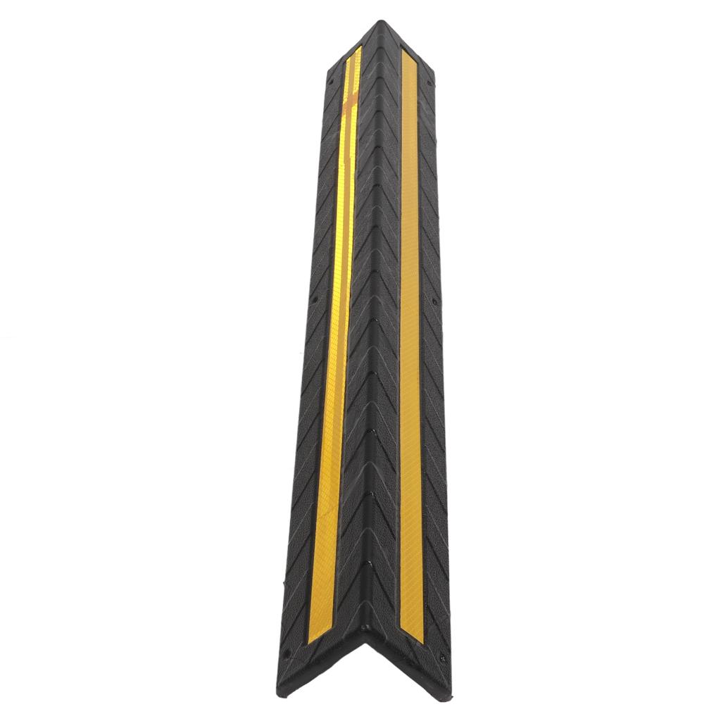 Garage Wall Corner Guard 80cm Long Rubber Compression Resistant Reflective Wall Edge Protector Black