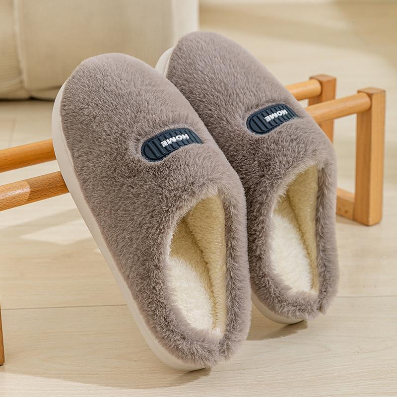 Cotton slippers autumn and winter thick-soled indoor home use lightweight velvet warm couple shoes