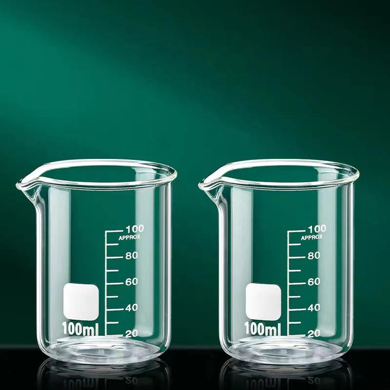 JUSTINLAU High Borosilicate Glass Beaker Clear Measuring Cup with Scale Laboratory Home Kitchen Baking Tool Multifunction Supply