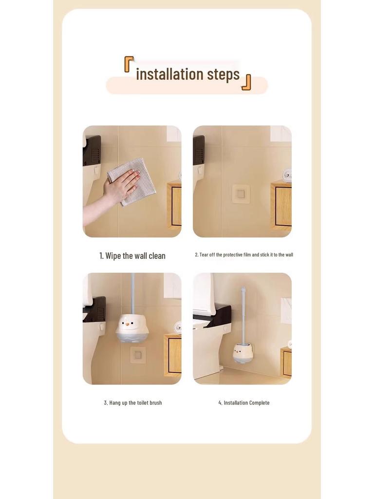 New Arrival: Cartoon Long-Handle No Dead Angle Toilet Brush for Bathroom Cleaning