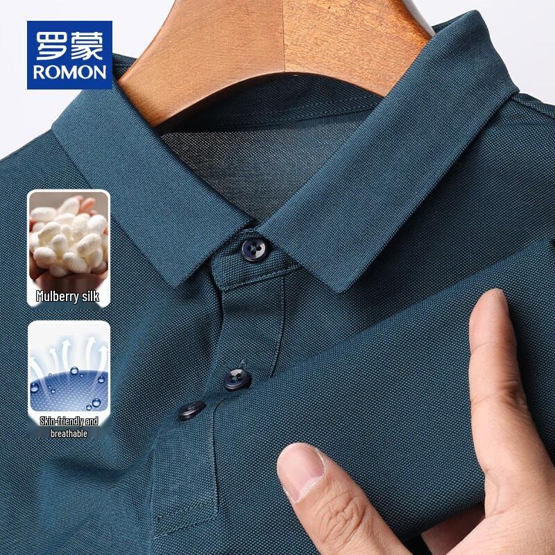 Romon Men s Silk Blend Cool-Touch Polo Shirt L
