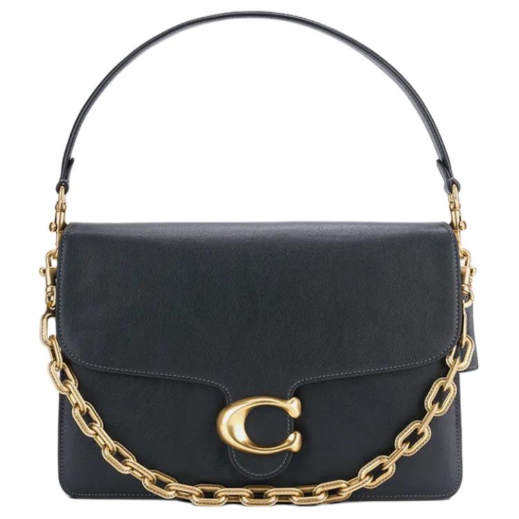 

Coach Tabby 30 Gold Metal Logo Leather Shoulder Bag Large Women shoulder bag Black CAF51-B4BK Basic Set (Bag+Dust Bag)