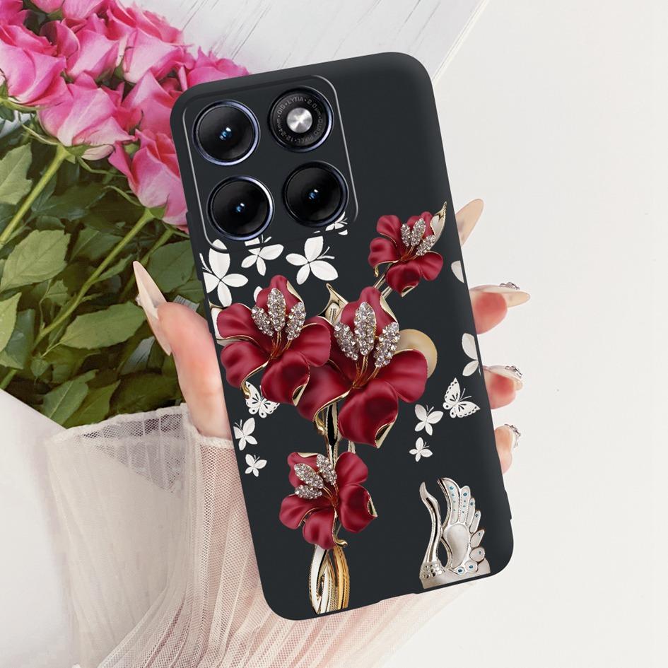 For Funda Motorola Edge 70 Fusion 2026 Phone Case New Fashion Flower Bow Soft Black Silicone Cover For Moto Edge 70Fusion+ Cases