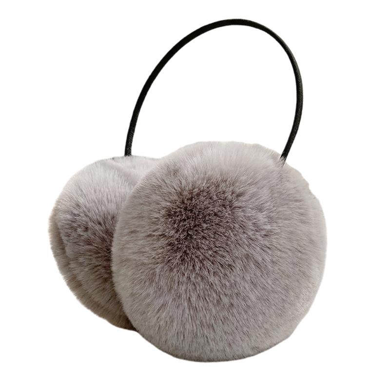 Fashionable Plush Ear Muffs for Women and Girl Foldable and Comfortable Thick Ear Protectors for Easy Storage Sport Gear серый