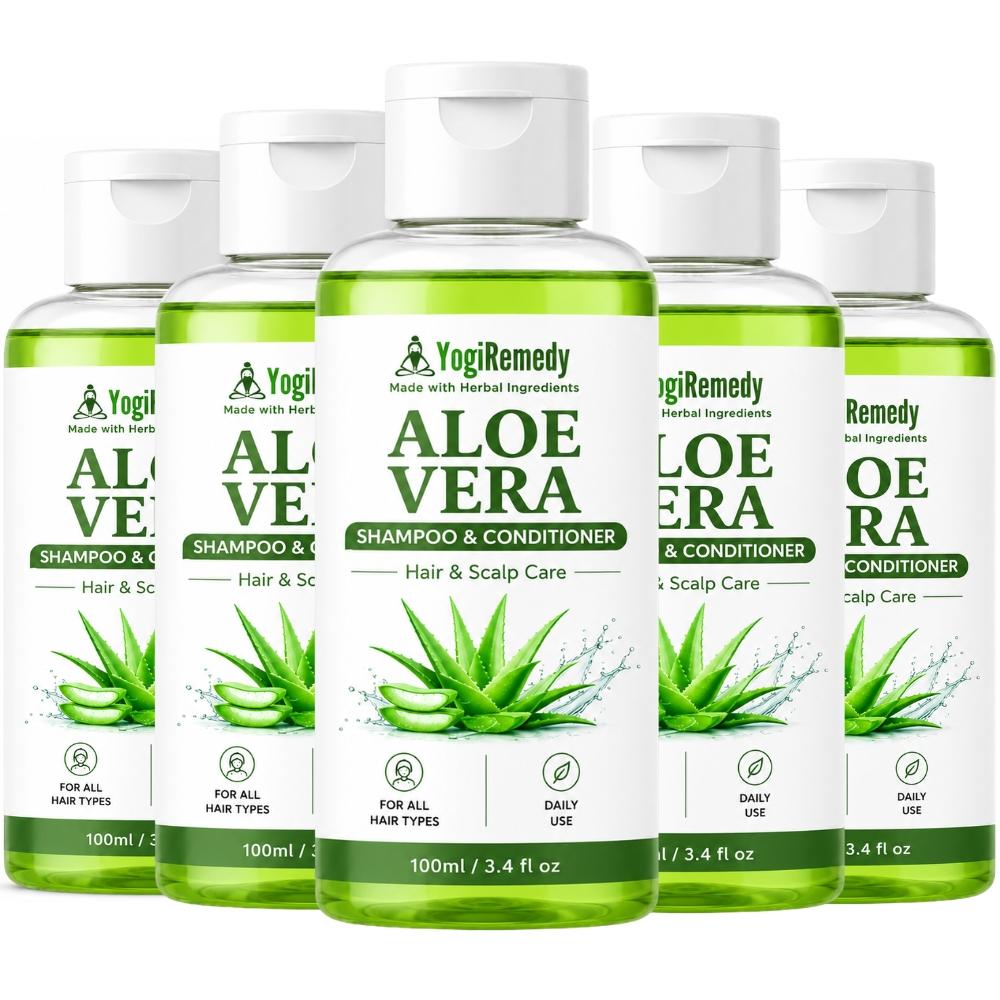 2 In 1 Aloe Vera Shampoo infused Conditioner for Hair, Daily Hair Care Cleanser, Lightweight & Non-Greasy Formula, 100ml (Pack of 5) 100ml