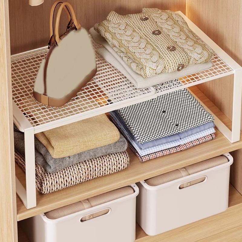 Modern Wardrobes Shelf Organizers With Nonslip Design Space Efficient Metal Storage Rack For Home Use
