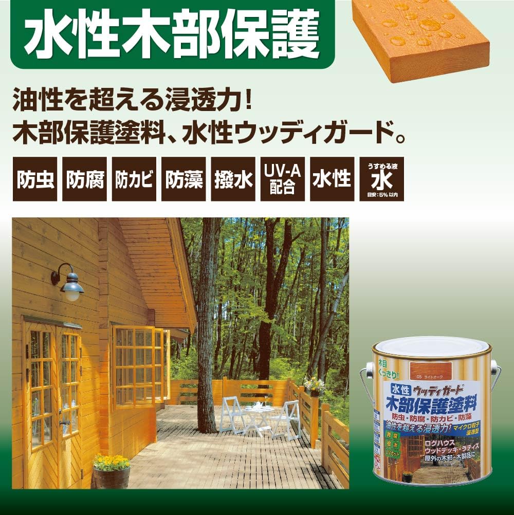 Nippon Paint Woody Guard 7L Teak Outdoor Stain Made In Japan 4976124532870 Water-Based Water-Based