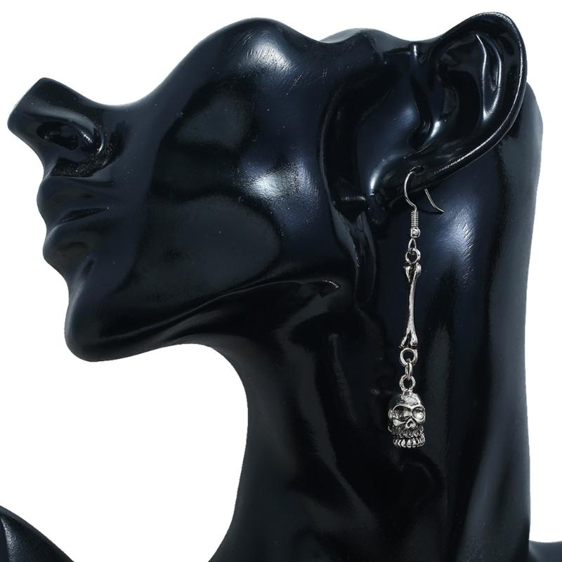Fashionable Skull Bracelet Ring Earrings Handmade Jewellery Set Unisex Jewelry Fashion Accessories for Women and Men
