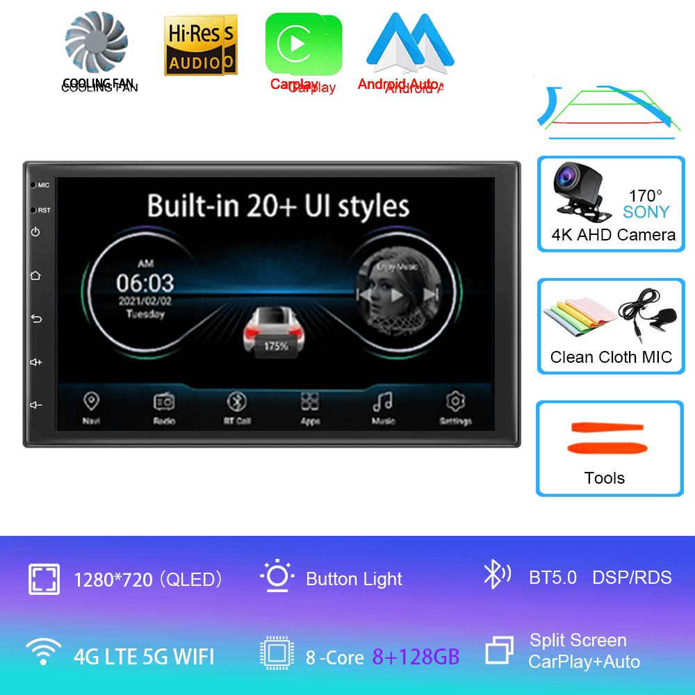 Universal 7"  Car Radio GPS 2 din Android 11 Auto Carplay For Volkswagen Nissan Hyundai Toyota Multimedia Player