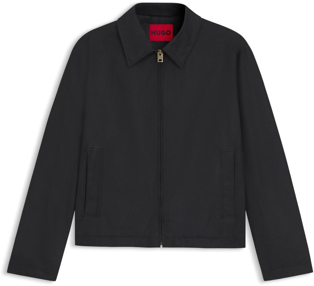Mid-season Jacket HUGO Cotton Jacket Regular-fit with Waxed Finish - Style Bapo2531 50544628 Black