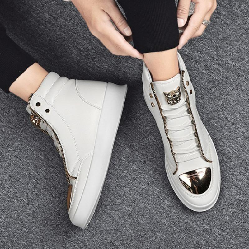 Móda Luxusní Originální Pánské Boty Outdoorové Vysoké Kotníkové Ležérní Boty Pánské Podzimní Módní Skateboardové Boty Leopardí Platforma Boty Zapatos Hombre