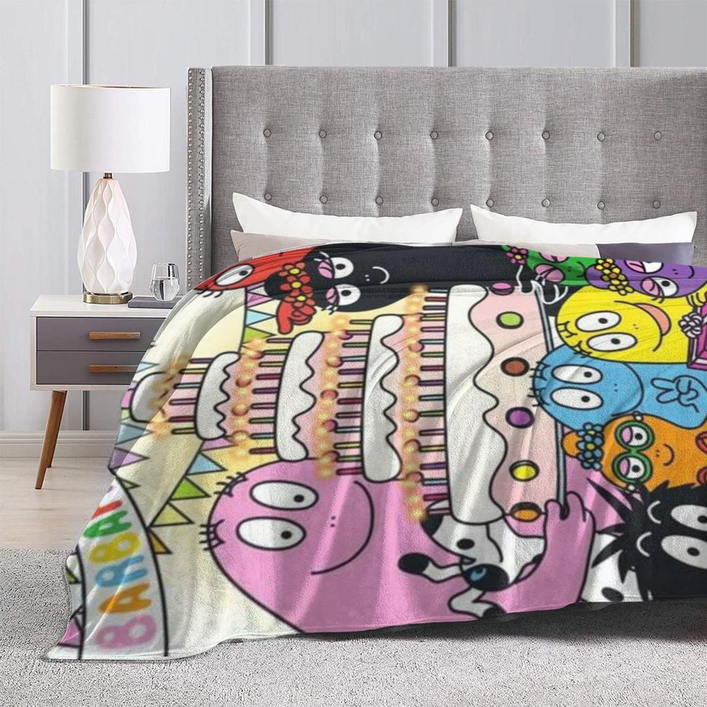 Barbapapa Barbamama Family  Flannel Blankets  Warm Throw Blanket for Bedroom Travel Pattern Bedspread Sofa Bed Cover