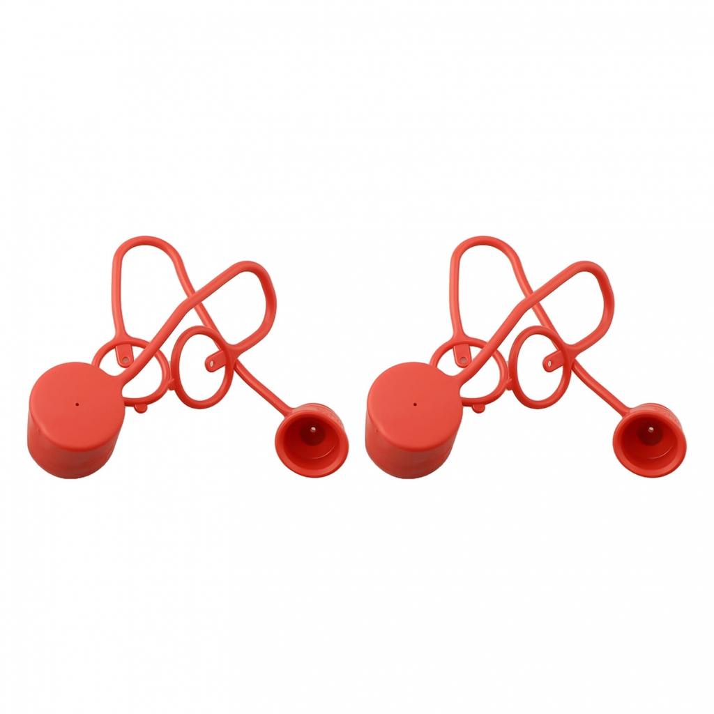 Weatherproof For Hydraulic Coupler Dust Covers 2 Sets Flat Face Red Color