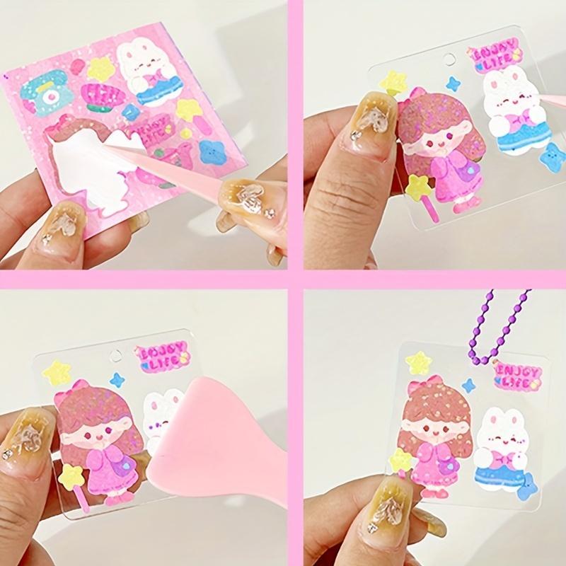 44/84/104pcs Cartoon Guka Cream Gum Boxed Stickers Set for Girls Doll House Transparent Acrylic Sticker DIY Background Board Set