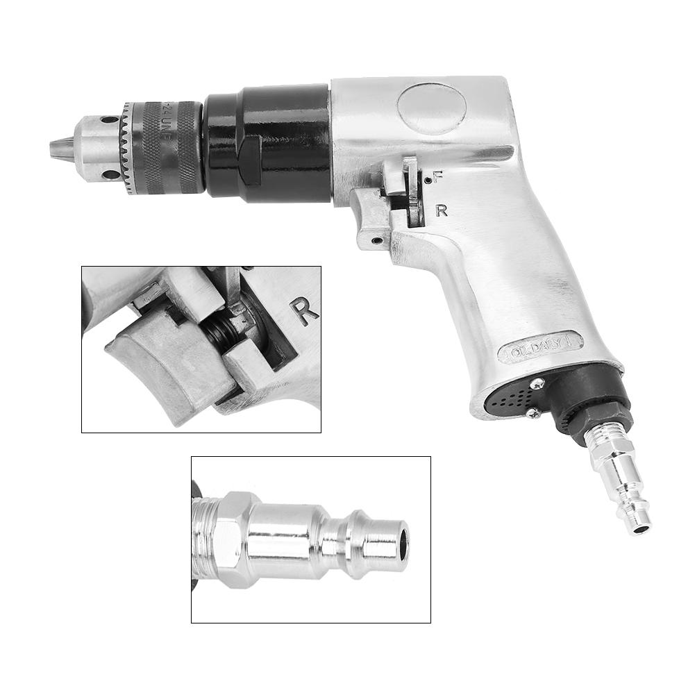 Reversible Air Drill 3/8" 1700rpm High speed Pneumatic Drill Reversible Rotation Air Drill Tool for Hole Drilling