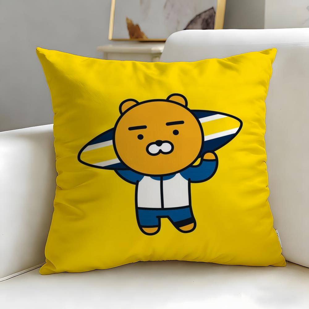 popular cartoon brand Kakao Friends Cushion Cover Soft  EasyWash Pillow Case  Versatile for Couch Bed Travel and Office
