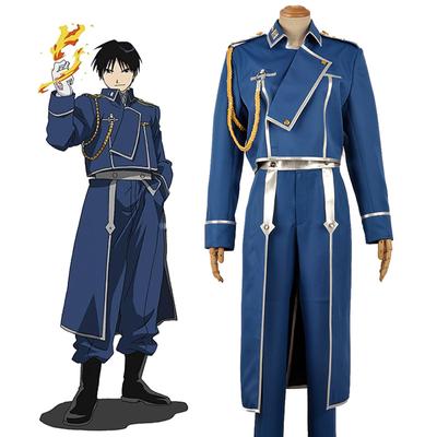 Anime Fullmetal Alchemist Roy Mustang Cosplay Military Uniform Suit Coat Pants Apron Suit Halloween Carnival Neutral Costumes