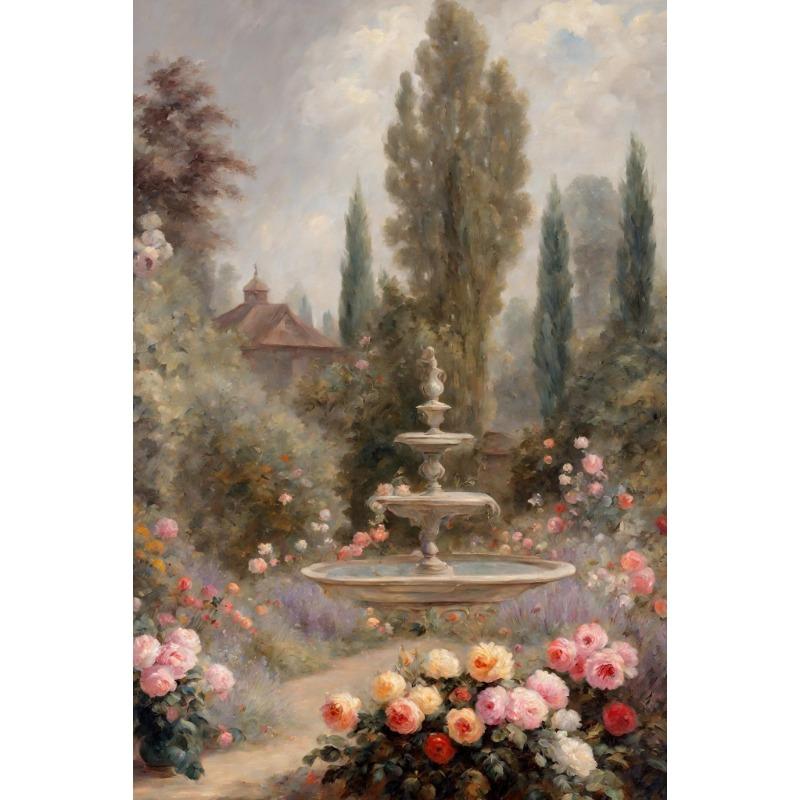 Vintage Ländliches Bauernhaus Wildnis Wildblumenfeld Landschaft Kunst Poster Leinwanddruck Wohnzimmer Schlafzimmer Heimdekoration Geschenke