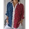 Women's Long-Sleeve Shirt Star-Print Button-Down Collar Fashionable Breathable Shirt Casual Everyday Loose-Fit Versatile Shirt