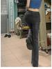 Women's Black & Grey High-Waisted Micro-Flare Jeans - Stretch, Slimming, Versatile Bell Bottom Pants for Autumn/Winter 2022
