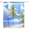 Beach 18x18m Hawaii Coconut Printed Bathroom Waterproof Polyester  Thicken Curtain Shower