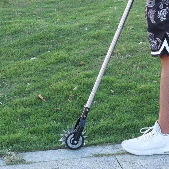 Obrotowa ręczna obrzynarka do trawnika z długim uchwytem Konstrukcja z ostrymi zębami Regulowana długość Odporna na rdzę Obrzynarka do trawnika Narzędzie ogrodowe