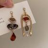 French Retro Art Abstract Style Drop Earrings for Women Fashion Asymmetrical Design Korean Version Personality Earrings Jewelry
