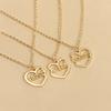 3 PCS BEST FRIENDS Heart Matching Necklace Set Gold Color BFF Necklaces Friendship Jewelry Gifts