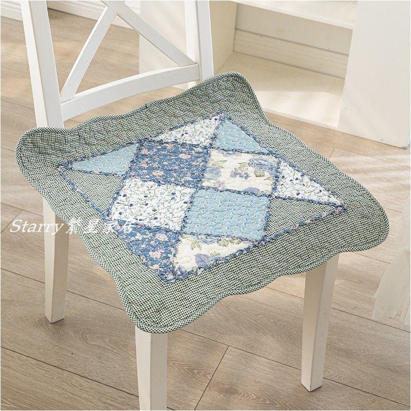 

Pure Cotton Breathable Thin Dining Chair Cushion Fabric Cushion Office Computer Chair Cushion Neutral with Strap Non Slip Automobile Cushion SHY-15 50*50cm