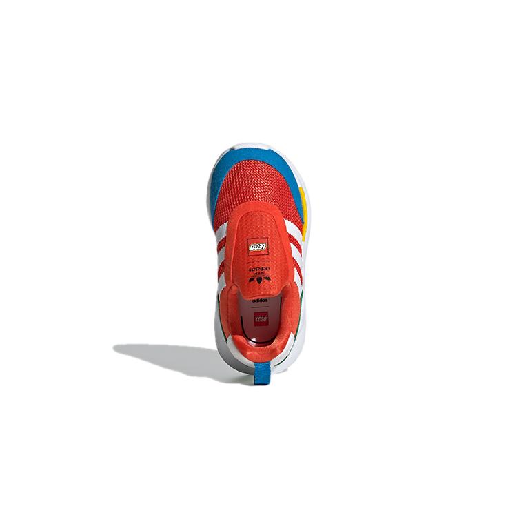 LEGO x Adidas Originals ZX 360 Cushioning Abrasion Resistant Breathable Low top Toddler Shoes Red Blue FX4959
