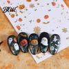 DIY Halloween Nail Art Stickers Cartoon Pumpkin Ghost Bat Decals for Stickers Decorations Self-Adhesive Holiday Manicure Women Easy Application