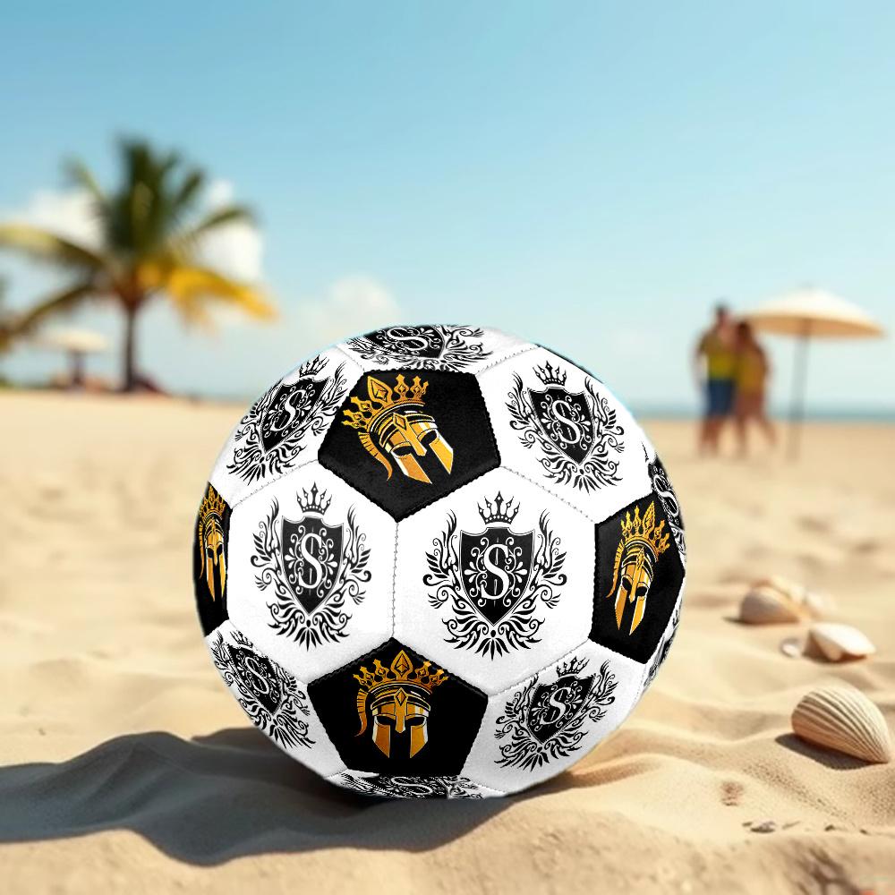 1PC Royal Crest Golden Warrior Crown Soccer Ball Size 5 Football Machine Sewn Indoor/Outdoor Universal Football S75