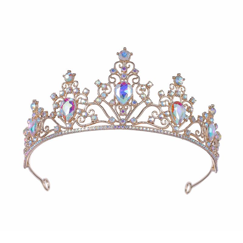 Bride's Crown Alloy Hair Accessory Wedding Dress Rhinestone Headband Birthday Crown Dinner Wedding Headwear European and American
