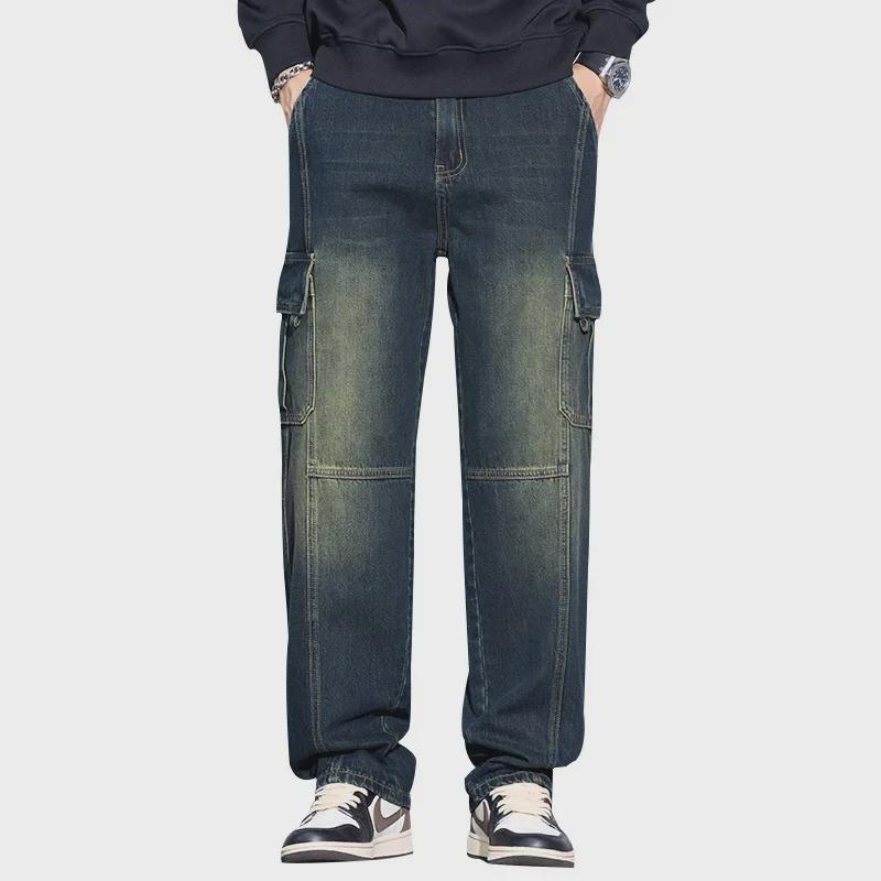 Boys' Retro Multi-Pocket Loose Jeans for Autumn & Winter