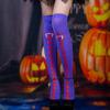 Stockings Over Knee Female Summer Black Stockings Lips Socks Medium Tube Ghost Party Halloween Dark Stockings
