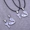 Korean Wave Stainless Steel Heart Necklace - 'I Love You' Couples Gift