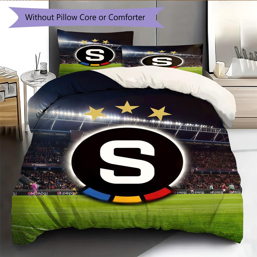 AC Sparta Prag Logo Bettwäsche Steppdecke Set Bettbezug Kissenbezug Heimdekoration Geburtstagsgeschenk (1 Bettbezug + 2 Kissenbezüge, ohne Füllung)