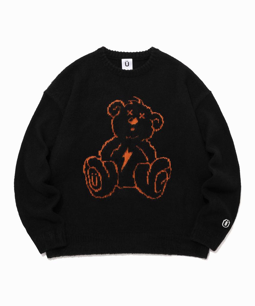 ISTKUNST Thunder Bear Knit_Black(Ik2Bfmk601A)