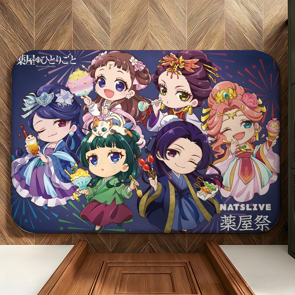 Anime T-The Apothecary D-Diaries Floor Mat Soft Flannel Floor Mat Suitable for Entryways, Living Rooms, Bedrooms, and Bathrooms