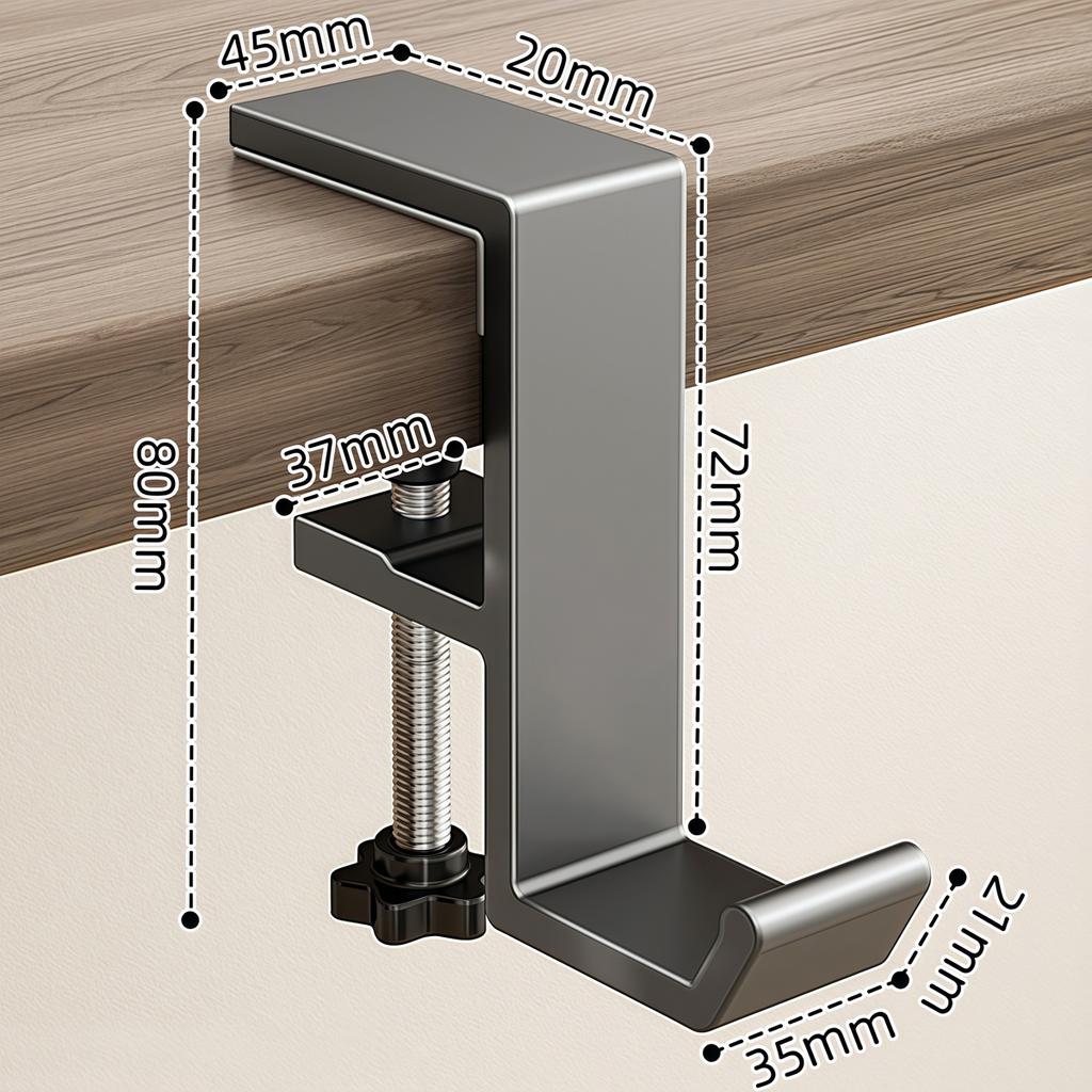 Portable Headset Hanger Punch-free Table Side Hook Wall Hanging Racks Multi-functional Holder for Gaming Headphone Organizer