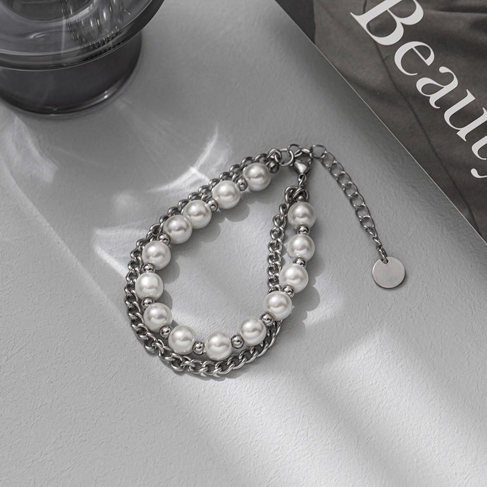 Pearl Bracelet Women Handmade Geometric Fashion Gift For Travel Memories