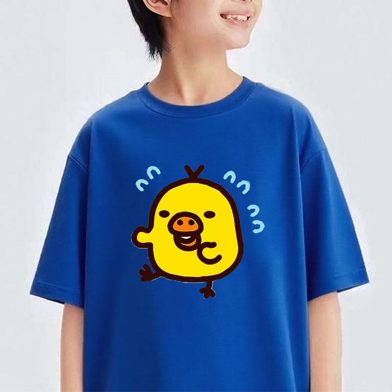 Gul Kyckling Barn T-shirt Sommar Pojkar och Flickor Casual Söt Färgglad Toppar Kläder O-Hals Kort Ärm Tonåringar Barn T-shirt