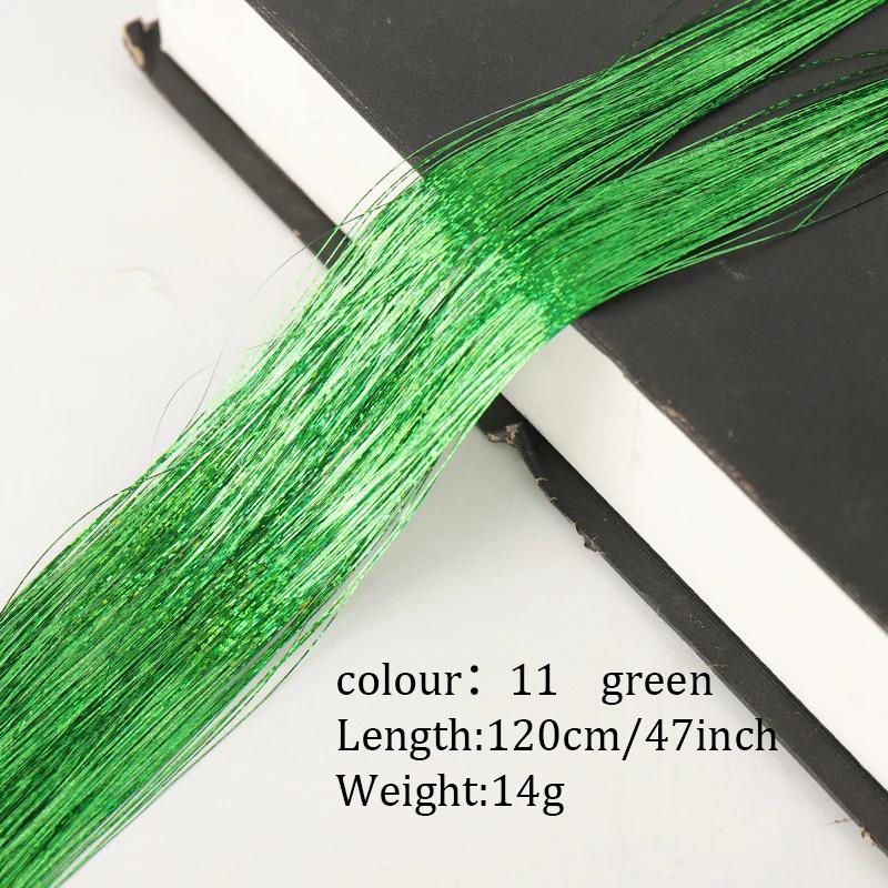 Colorful Bright Crochet Hair Extensions Colorful Silk Rainbow Silk Synthetic Fiber Sparkling Hair Extensions Party Use