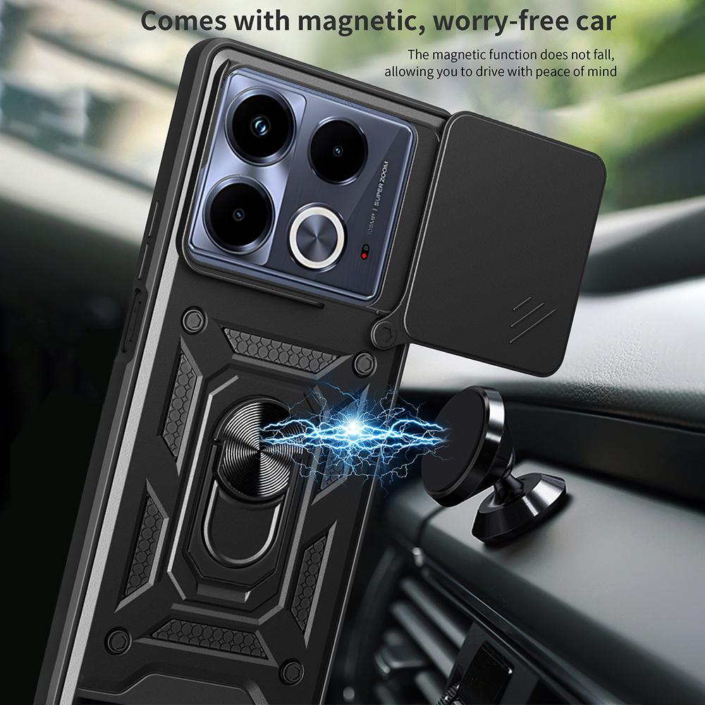 Slide Camera Funda for Infinix Note 40 4G Case Armor Ring Stand Protect Cover for infinix Note 40 Pro Plus 5G Pro+ Capa