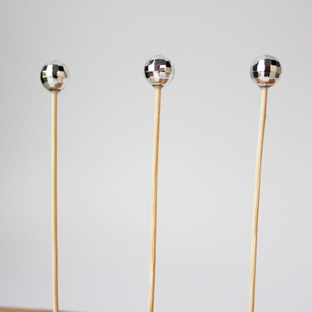 100pcs Mirror Finish Food Picks Disposable Bamboo Skewers Cake Toppers Wedding Birthday Party