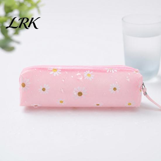 Multi-color Floral Pencil Bag Flower Case, Large Capacity PVC Pen Pouch, Portable Stationery Organizer Waterproof for Students, School Supplies Daisy