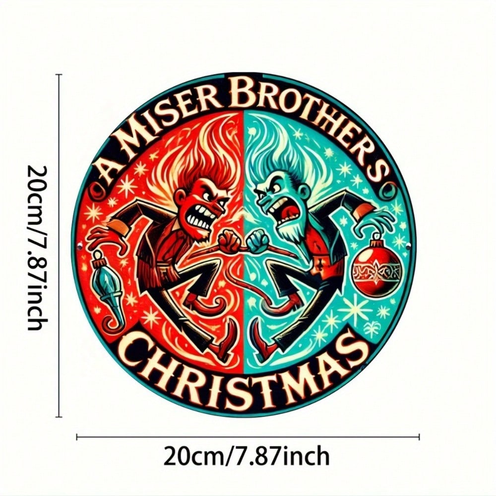 Christmas Metal Wall Art Durable Waterproof Fade Heat Cold Resistant Indoor Outdoor Decor for Home Office Bar Cafe
