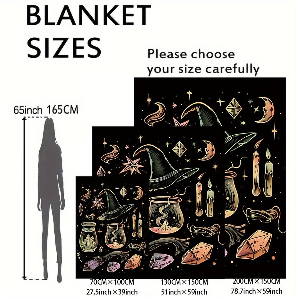 1PC Digital Print Winter Flannel Blanket - Soft and Comfortable, Holiday Blanket Digital Print Festive Halloween