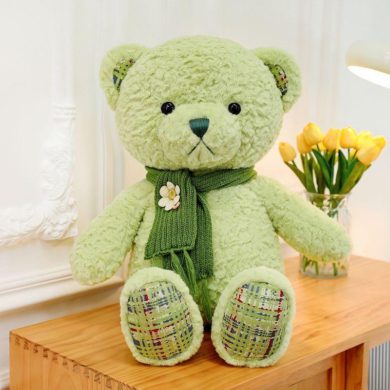 

Cartoon Colorful Bear Plush Toy Scarf Bear Children s Doll Gift for Girlfriend Healing Big Bear Doll 45cm【0.38kg】